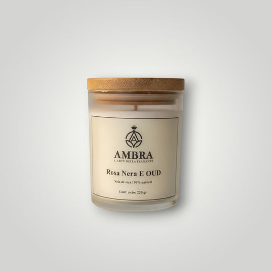 Vela Soja Rosa Nera E OUD 220gr