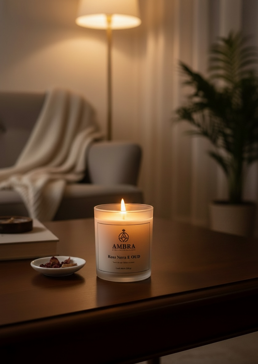 Vela Soja Rosa Nera E OUD 220gr